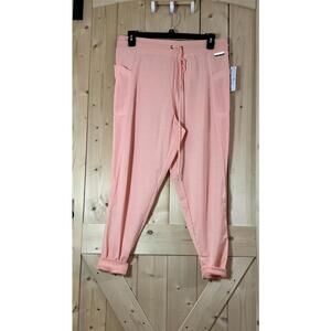 Nine West Active Women's Joggers Size 1X Peach Coral Mesh Side Pockets NWT